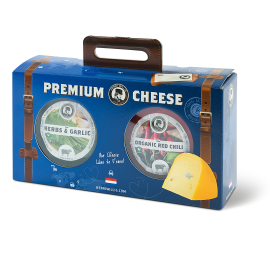 Henri Willig Geschenkset - Käseköfferchen mit Kräutern- und Chilikäse