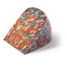 Rot, weiß und blau gefärbter Käse von Henri Willig.