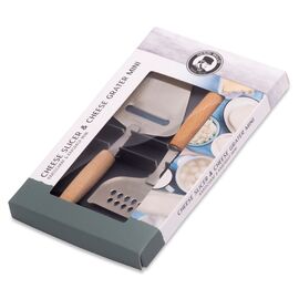 Coffret cadeau mini coupe fromage en bois & râpe à fromage en bois