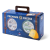 Cardboard case with two small cheeses inside