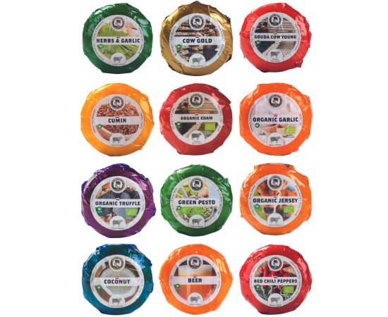 Selection of 12 cow's cheeses