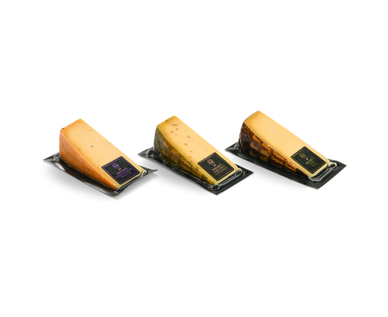 The three cheeses in packaging