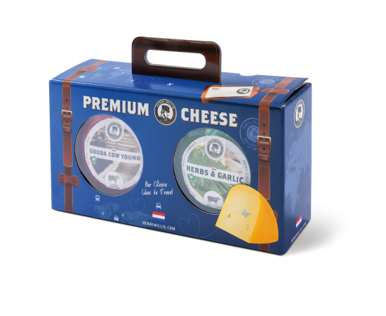 Coffret de petits fromages : Fromage de vache Herbes et ail et Fromage de vache Herbes et ail