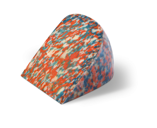 "Red, white, and blue colored cheese from Henri Willig."