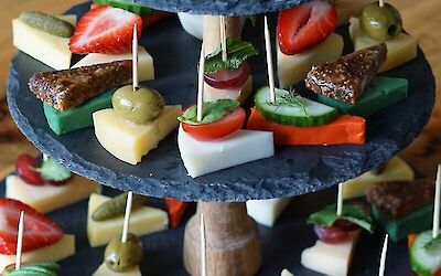 Colorful High Cheese Platter
