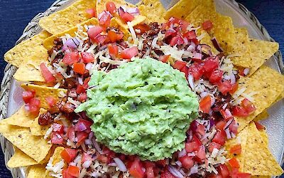 Tex-Mex Nachos with Red Chili Pepper cheese