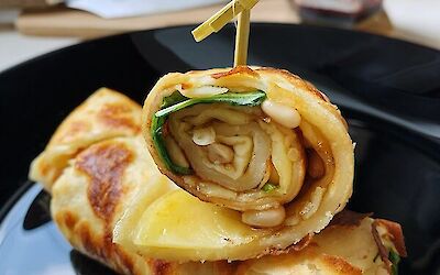 Dutch pancake wraps with Jersey cheese