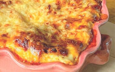 Comfy food; lasagne with lots of cheese