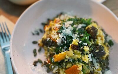 Risotto au potiron et au fromage de chèvre