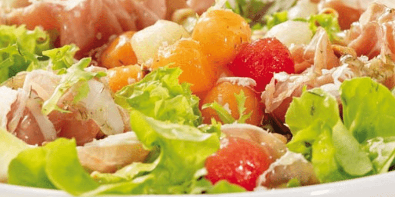 Meloensalade met kaas