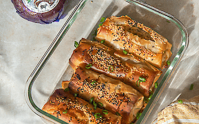 Spanakopita mit Käse und Spinat