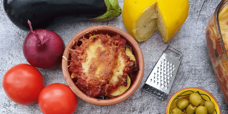 Moussaka met truffelkaas